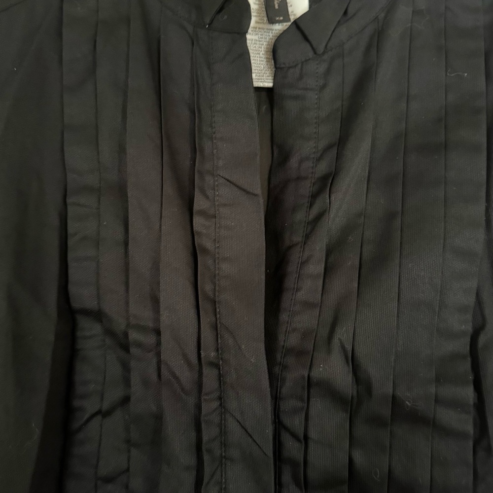 BCBGMaxAzria Black Tuxedo Style Tunic  Top